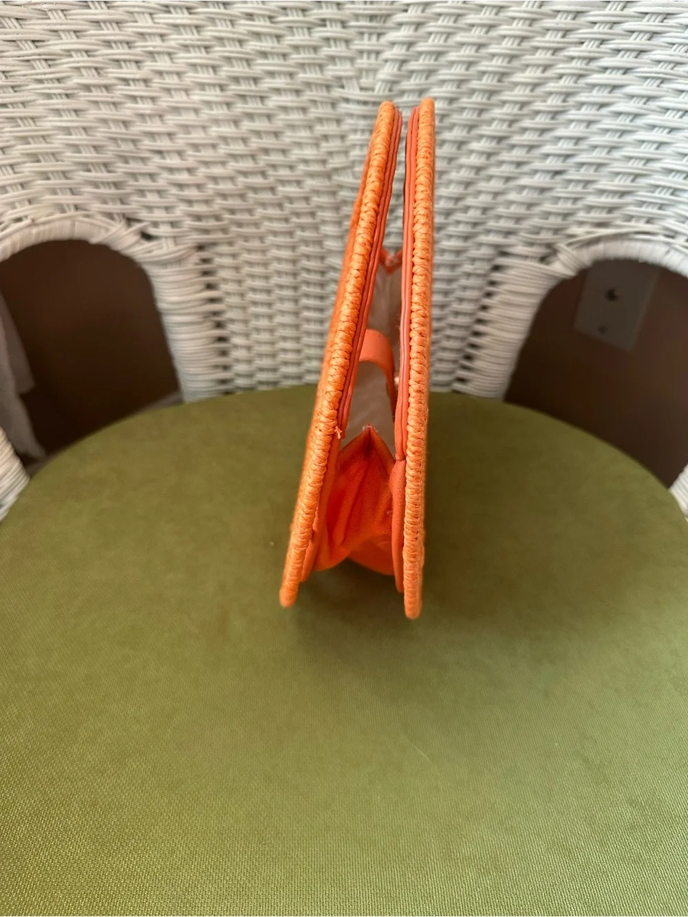 A New Day Orange Woven Round Handbag